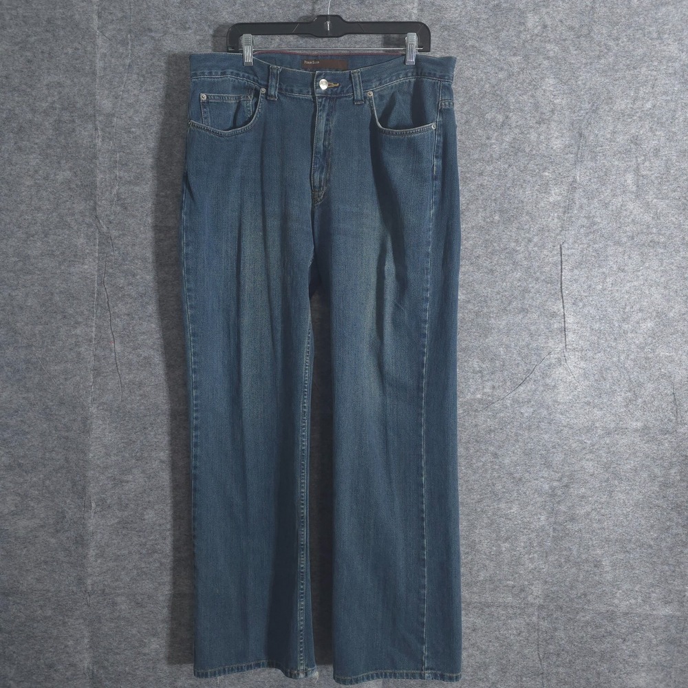 Vintage Perry Ellis Size 36x32 Men's Dark Wash Denim Jeans Bootcut Baggy